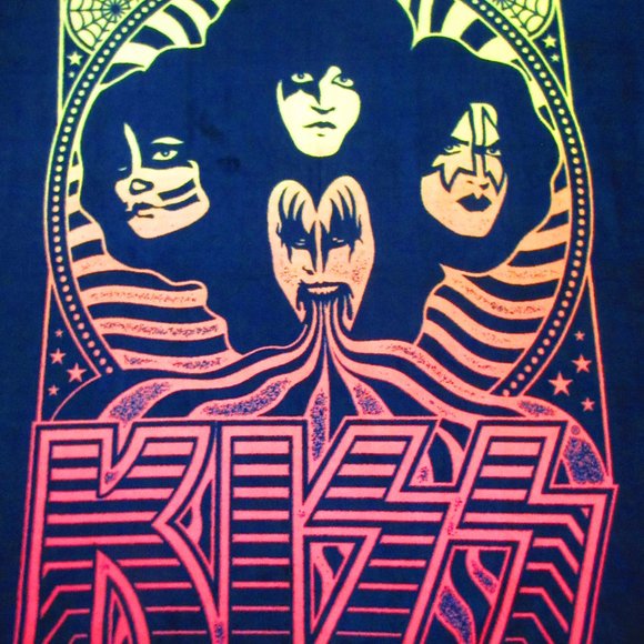 Kiss Band Faces 70" x 58" Fleece Blanket - Picture 1 of 2